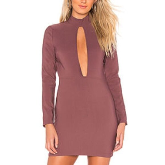Revolve By the Way Mauve Pink Cut Out Long Sleeve Mini Dress M - Picture 1 of 4